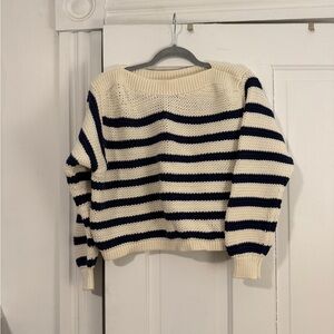 Madewell Navy and Cream Striped Sweater